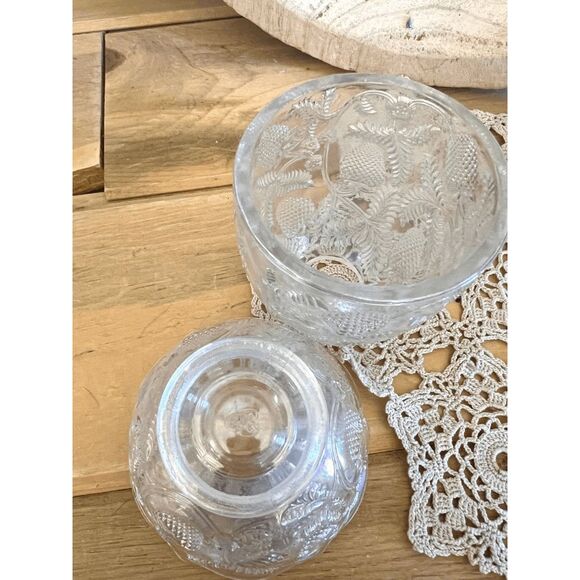 Vintage Fenton Glass Fairy Lamp Clear Carnival Iridescent Candle Holder Strawber - Picture 4 of 6